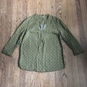 Fossil Olive Eggplant Top Blouse Size Small